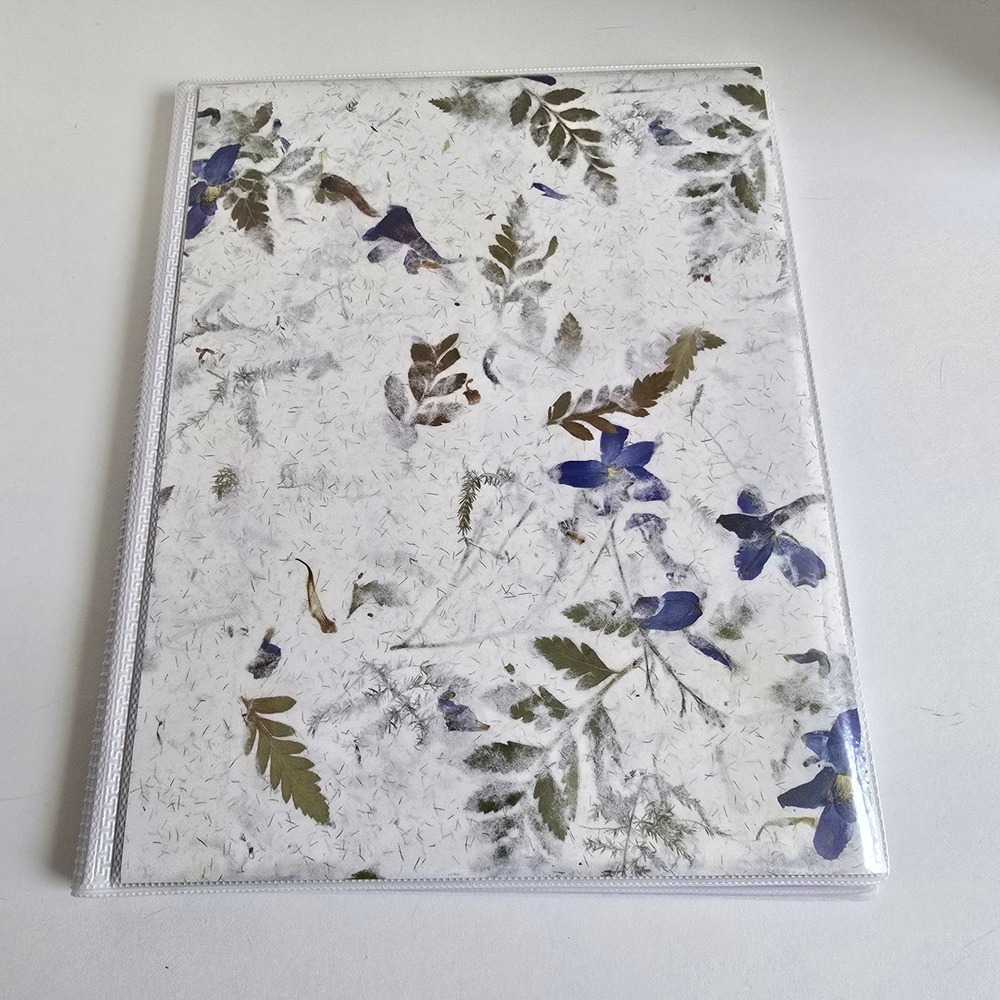 Holson Pressed Flower Botanical Pocket Photo Album 64 4x6 Photos White Green New